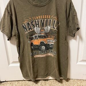 Nashville Graphic T-Shirt - Olive Green